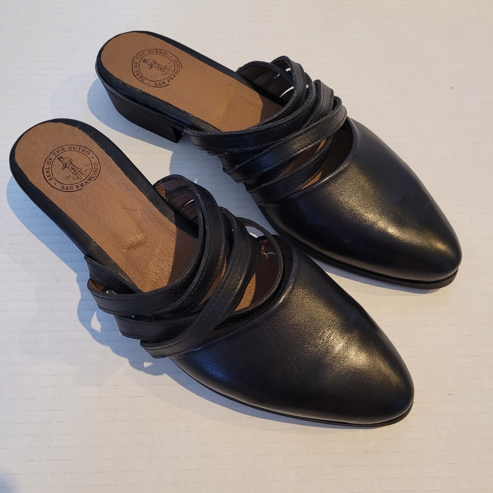 Seal Of The Sutro Luxury Leather Shoes Slip On Straps SZ 8.5 9 READ DESCRIPTION